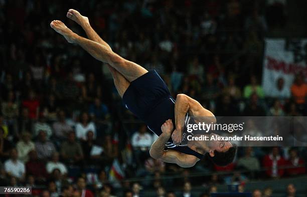 Guillermo Alvarez of the U.S. Competes in the men?s Floor final of the 40th World Artistic Gymnastics Championships on September 8, 2007 at the...