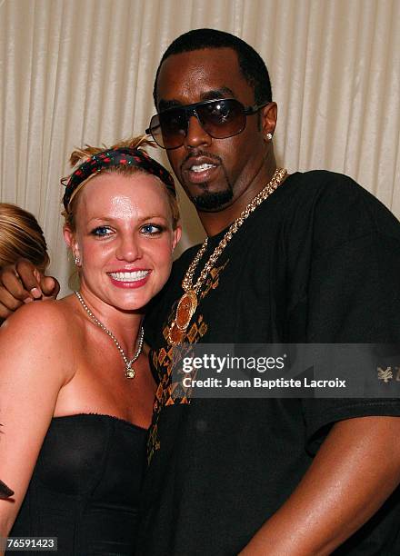 Britney Spears and P. Diddy attend an evening at PURE Nightclub hosted by P. Diddy on September 7, 2007 in Las Vegas, Nevada.