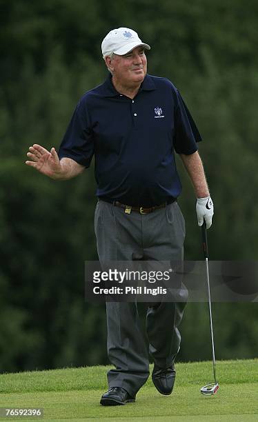 John Bland of South Africa in action during the third round of the 51st PGA Seniors Championship played at The Stoke by Nayland Club on September 8,...