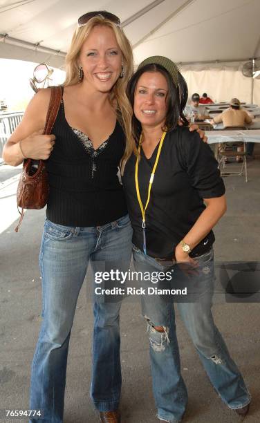 Singer and Songwriter Pauline Reese and Singer and Songwriter Danielle Evin hang out backstage before their soundcheck at Farm Aid 2007, A Homegrown...