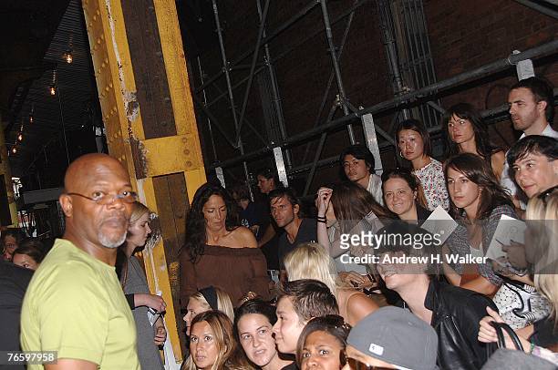 Actor Samuel L. Jackson attends the adidas Y-3 Spring 2008 Fashion Show held at 506 W. 22nd Street during the Mercedes-Benz Fashion Week Spring 2008...