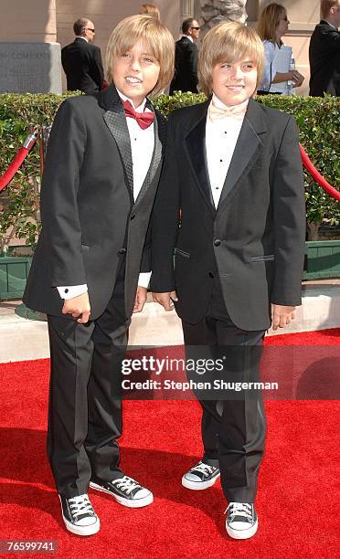 Actors and identical twins Dylan and Cole Sprouse arrives at the 2007 Creative Arts Emmy Awards at the Shrine Auditorium September 8, 2007 in Los...