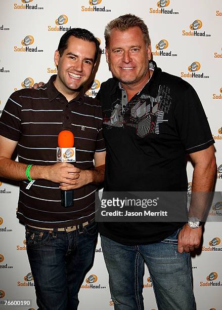 Personality Ross Mathews and talent manager Joe Simpson at the STAR LOUNGE presented by Hard Rock Hotel and Rolling Stone on August 8, 2007 in Las...