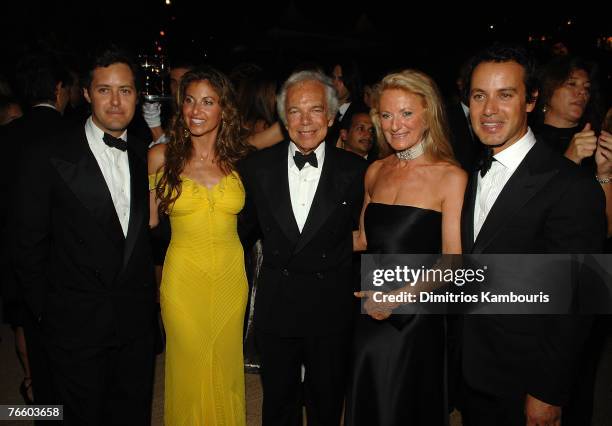 David Lauren, Dylan Lauren, Ralph Lauren, Ricky Lauren and Andrew Lauren attend Mercedes-Benz Fashion Week Spring 2008 Ralph Lauren Show at Central...