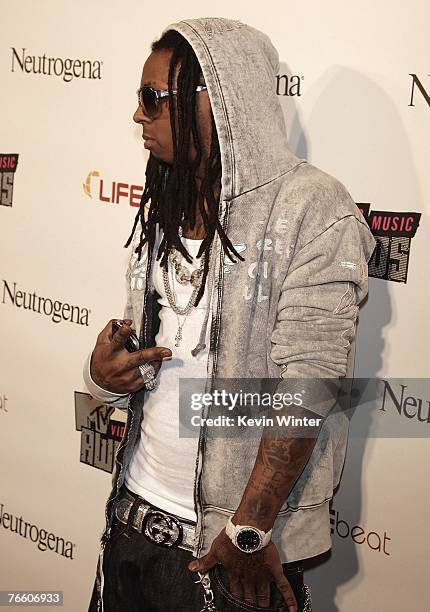 Rapper Lil Wayne arrives at "VMA Fandemonium: A Concert To Benefit Lifebeat" on September 8, 2007 at The House of Blues at The Mandalay Bay Resort &...