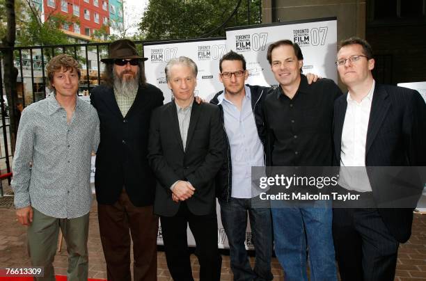 Producer Palmer West, director Larry Charles, Bill Maher, producer Jonah Smith, producer Tom Ortenberg and producer Thom Powers arrive at the...