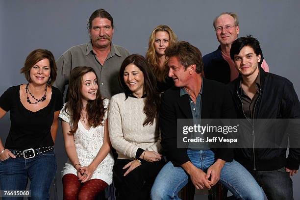 Actors Brian Dierker, Kristen Stewart, William Hurt, Marcia Gay Harden, Jena Malone, Catherine Keener, Sean Penn and Emile Hirsch of "Into The Wild"...