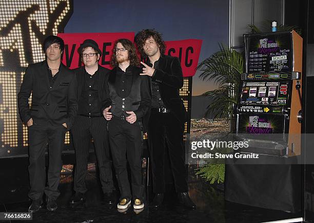 Rock band Fall Out Boy arrives at the 2007 Video Music Awards at the Palms Casino Resort on August 9, 2007 in Las Vegas, Nevada.