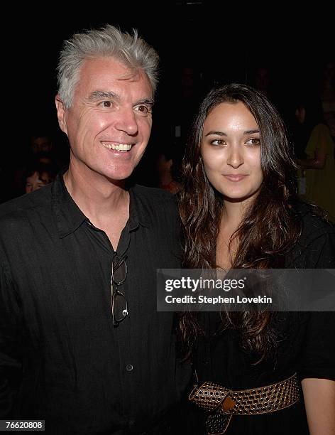 Musician David Byrne and daughter Malu Byrne at the Narciso Rodriguez Spring 2008 Mercedes-Benz Fashion Show in New York City on September 9th, 2007.