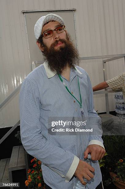 Artist Matisyahu, The Jewish Rapper Backstage at Farm Aid 2007 AT ICAHN Stadium on Randall's Island, NY September 9,2007.