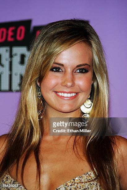 Miss Teen USA runner up Lauren Caitlin Upton poses in the press room during the 2007 MTV Video Music Awards held at The Palms Hotel and Casino on...