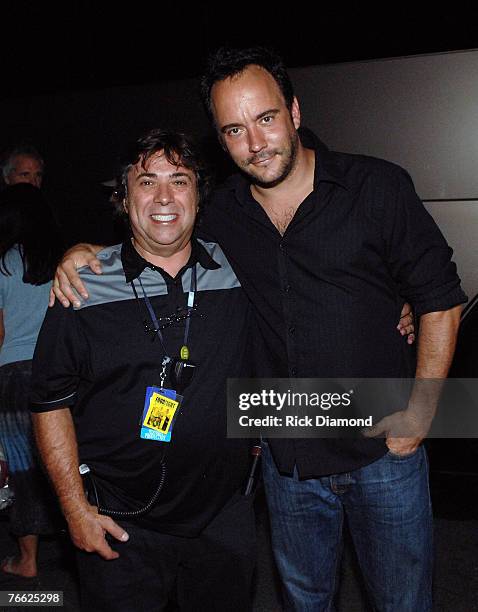 Production Mananger Steve Guddis and recording Artist Dave Matthews Backstage at Farm Aid 2007 AT ICAHN Stadium on Randall's Island, NY September...