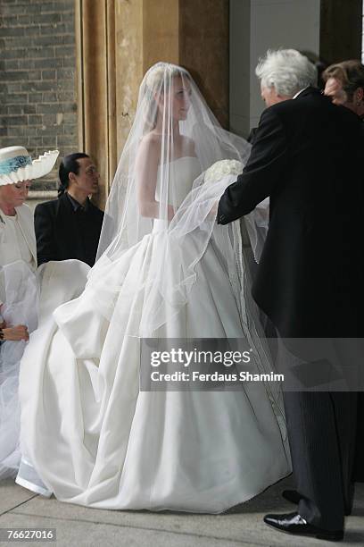 Chloe Delevingne arrives for her wedding with Louis Buckworth on September 7, 2007 in London, England.