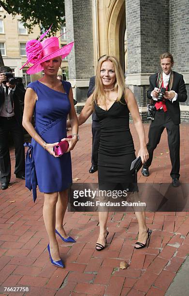 Geri Halliwell and Guest attends the wedding of Chloe Delevingne and Louis Buckworth on September 7, 2007 in London, England.