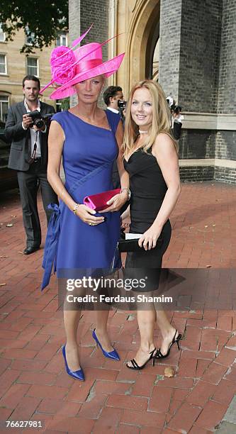 Geri Halliwell and Guest attends the wedding of Chloe Delevingne and Louis Buckworth on September 7, 2007 in London, England.