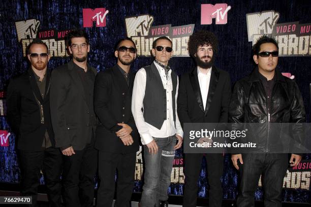 Rock band Linkin Park arrives at the 2007 Video Music Awards at the Palms Casino Resort on August 9, 2007 in Las Vegas, Nevada.