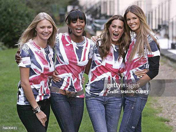 Fashion models Jodie Kidd, Naomi Campbell, Yasmin LeBon and Elle Macpherson attend a photocall in central London, 10 September 2007. The photocall...