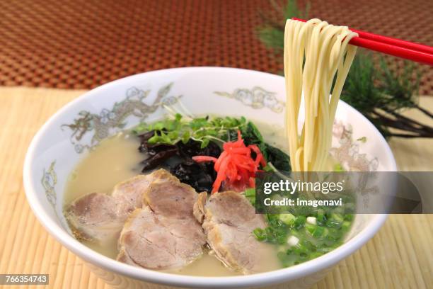 tonkotsu ramen - auricularia auricula judae stock pictures, royalty-free photos & images