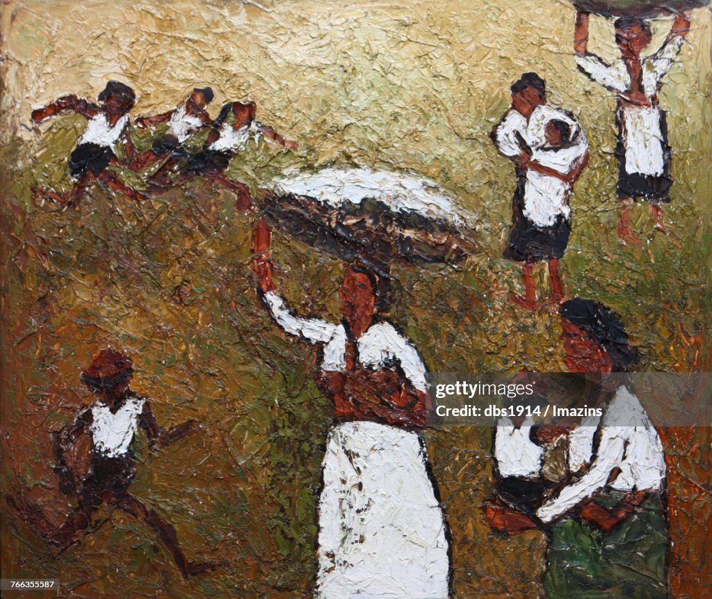 Korean old women going to market Illustration