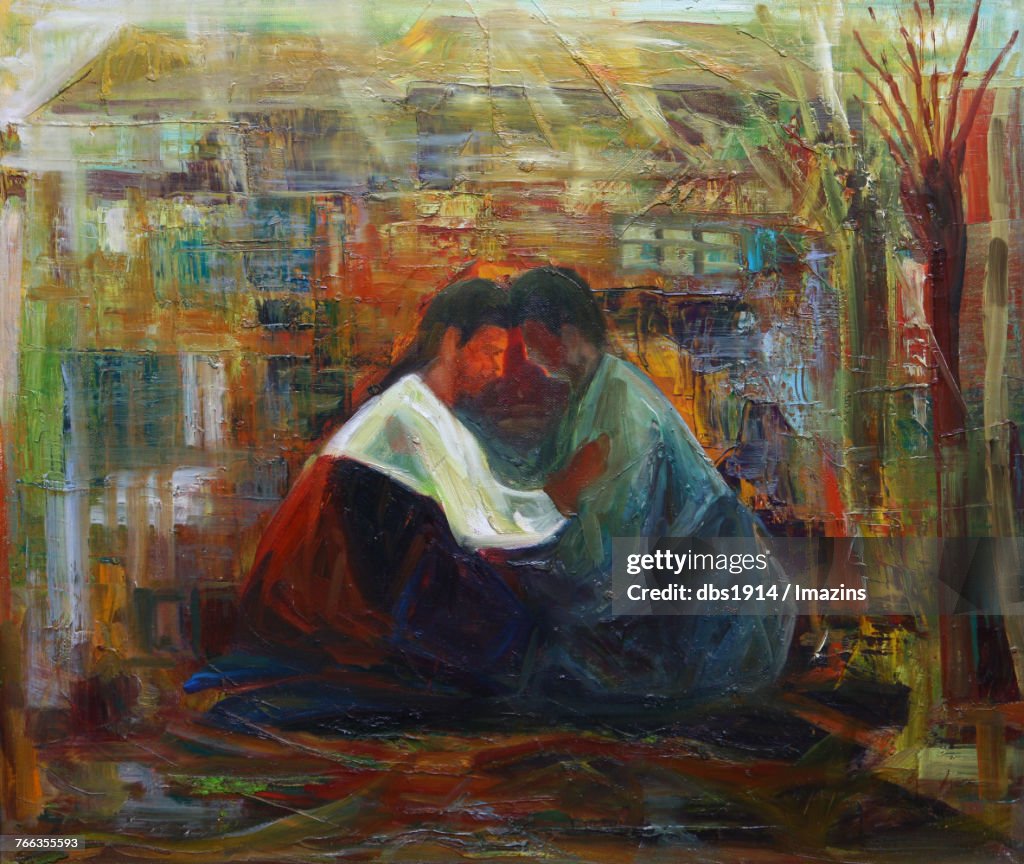 Korean old couple Illustration