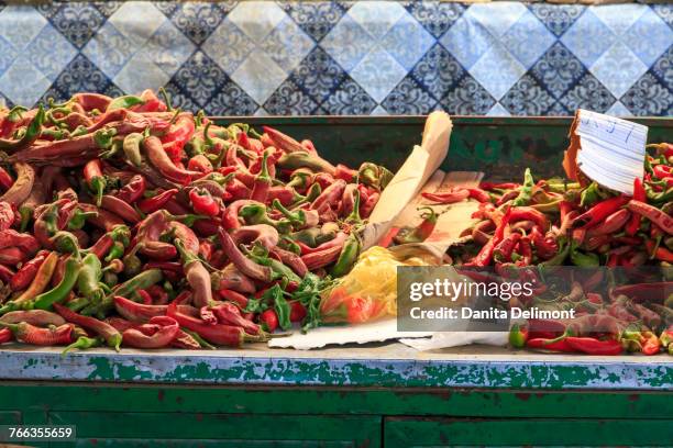 old bazaar chili peppers, skopje, macedonia - skopje stock pictures, royalty-free photos & images