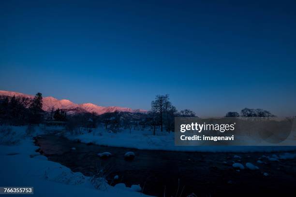 mountain in the silence - hakuba stock pictures, royalty-free photos & images