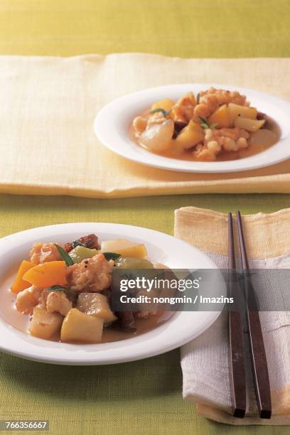 fried meat - sweet and sour pork ストックフォトと画像