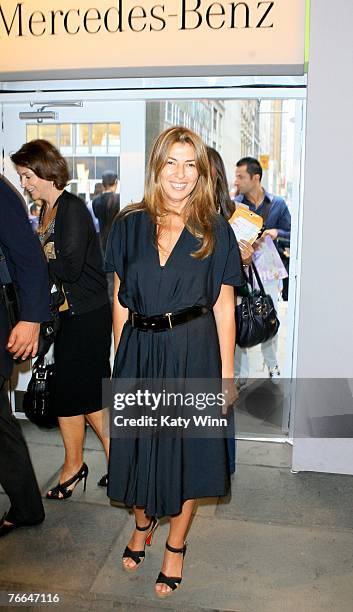 Nina Garcia, Fashion Director of ELLE magazine, poses in Bryant Park during the Mercedes-Benz Fashion Week Spring 2008 on September 10, 2007 in New...