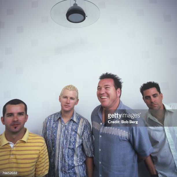American rock band Smash Mouth guitarist Greg Camp, drummer Kevin Coleman, bassist Paul De Lisle and vocalist Steven Harwell pose for a May 1999...
