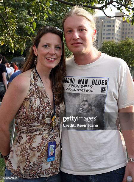 Derek Trucks with his wife, SusanTedeschi backstage during Farm Aid 2007 at Randall's Island New York City, New York, September 9, 2007.