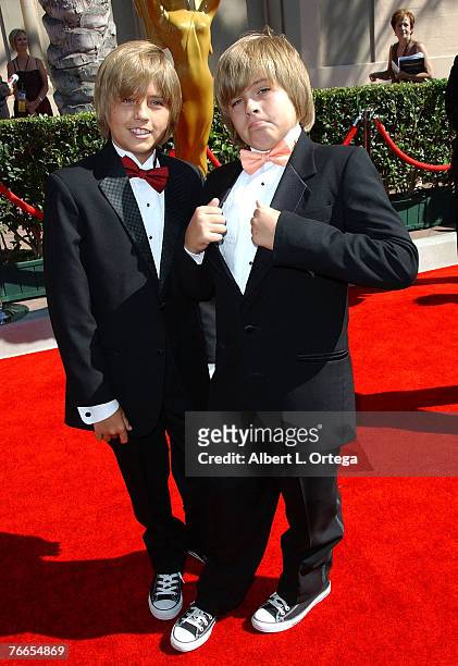 Actor Dylan Sprouse and Cole Sprouse attend the 59th Annual Primetime Creative Arts Emmys at the Shrine Auditorium in Los Angeles, California.