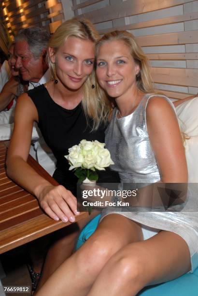 August 15: Sarah Marshall and Deborah Marshall attend The Crystal Beach Opening Party at the Crystal Beach Restaurant on August 15, 2007 in St...