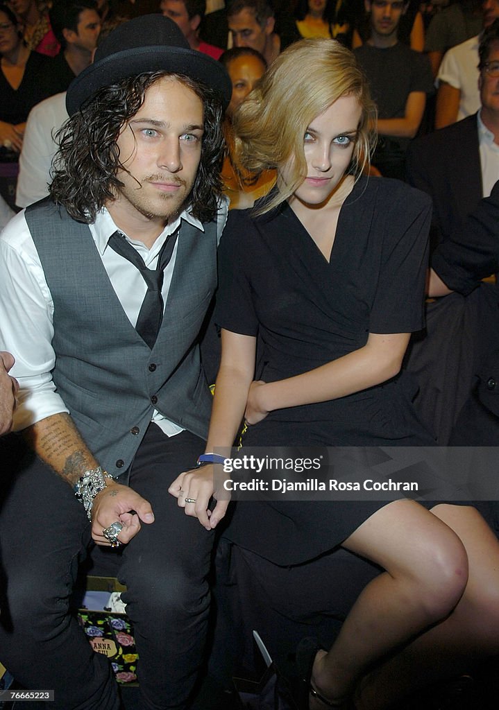 Ryan Cabrera and Riley Keough front row at Anna Sui Spring 2008... News