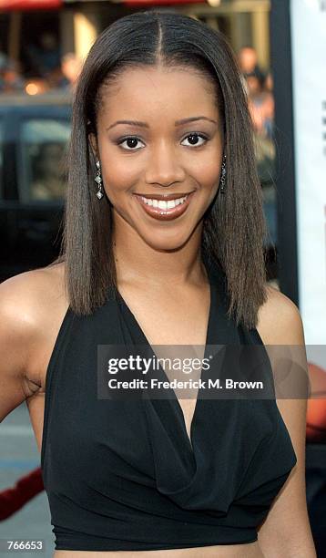 Actress Christy Farris attends the film premiere of Juwanna Mann June 18, 2002 in Los Angeles, California. The film opens in theaters nationwide June...