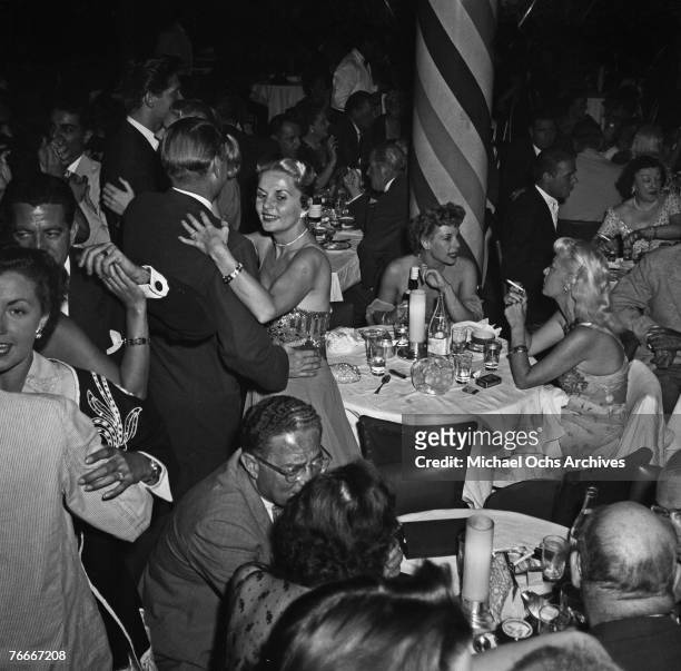 Diners dine while dancers dance at the swanky Mocambo nightclub on the Sunset Strip in July 1951 in Hollywood, California.