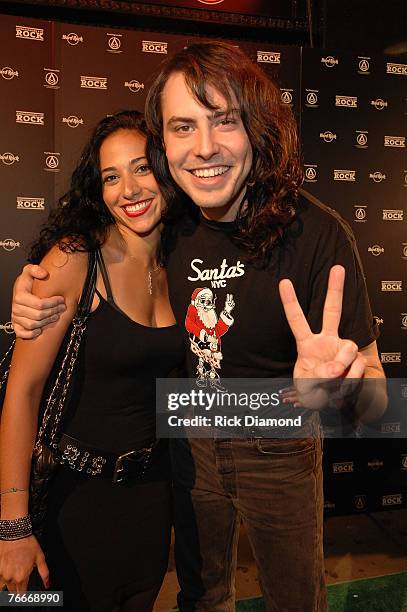 Girlfriend, Lily and Musician Andrew W.K. Arrive on The Green Carprt for The Launch of the Sustainable Biodiesel Alliance at the Hard Rock Cafe in...