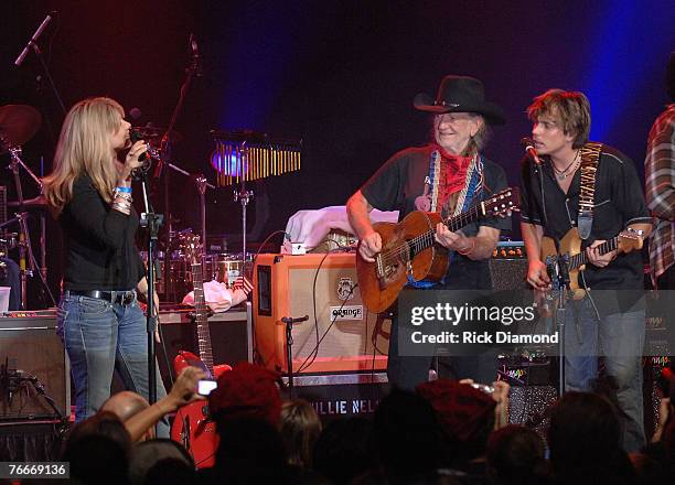 Musician, Willie Nelson along with Musician, Daughter Paula Nelson and Musician, Son Lukas Nelson preform live to help The Launch of the Sustainable...