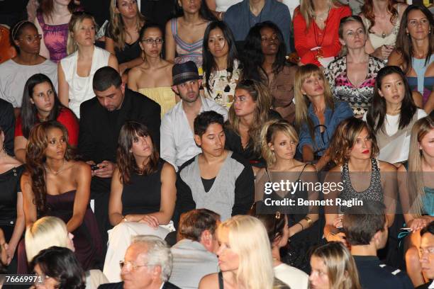 Singer Ciara, Nicole Richie, and Actress Molly Sims sit front row at the Max Azria Fashion, Mercedes-Benz Fashion Week Spring 2008, New York, New...