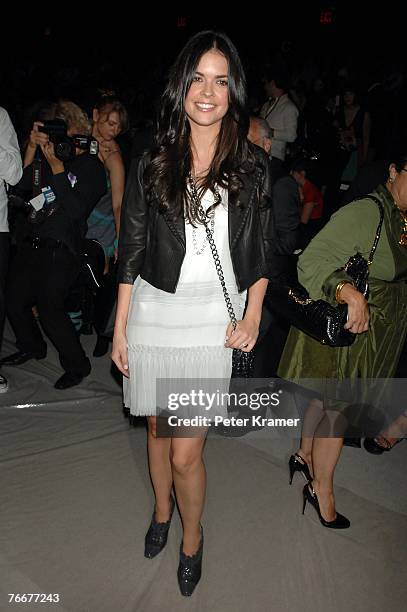 Katie Lee Joel at the Zac Posen 2008 Fashion Show attends The Tent in Bryant Park during the Mercedes-Benz Fashion Week Spring 2008 on September 11,...