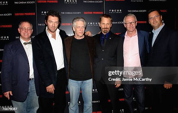 Focus Features President James Schamus, Actor Vincent Cassel, Director David Cronenberg, actor Viggo Mortensen, Producer Paul Webster and Focus...