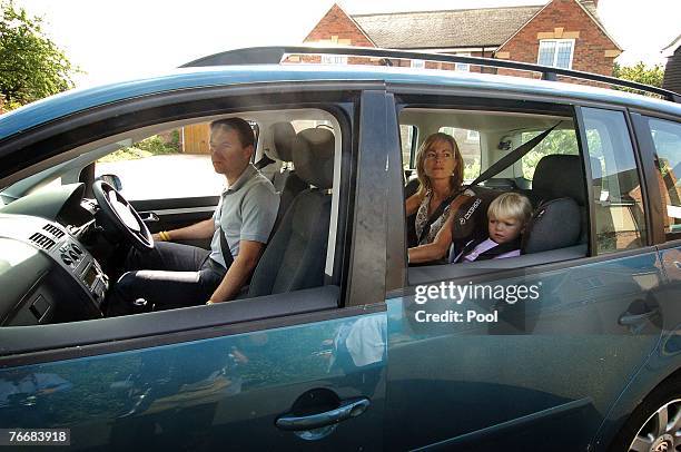 Gerry and Kate McCann leave their home today to take their children Amelie and Sean to a local play park on September 12, 2007 in Rothley, England....