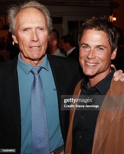 Clint Eastwood and Rob Lowe at the Audi Best Buddies Challenge on September 7, 2007 at the First Lady's Reception, Chateau Julien, in Carmel,...