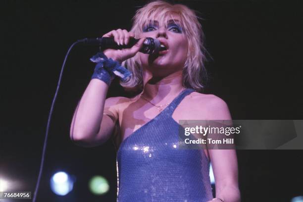 Singer Deborah Harry of Blondie performs at The Fabulous Fox Theater on July 28, 1979 in Atlanta, Georgia.
