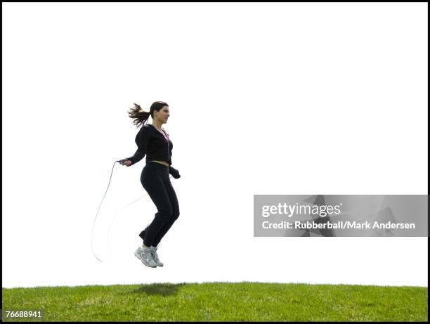 Lady Jump Rope 49 Woman Jumping Rope Profile Stock Photos, High-Res Pictures, and ...