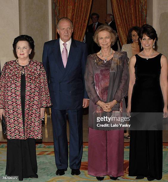 Mstislav Rostropovich widow Galina, King Juan Carlos, Queen Sofia and Mstislav Rostropovich daughter Olga attend tribute to Mstislav Rostropovich at...