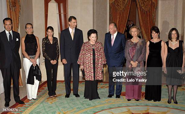 Jaime de Marichalar, Princess Elena, Princess Letizia,Prince Felipe, Mstislav Rostropovich widow Galina,King Juan Carlos, Queen Sofia, Mstislav...