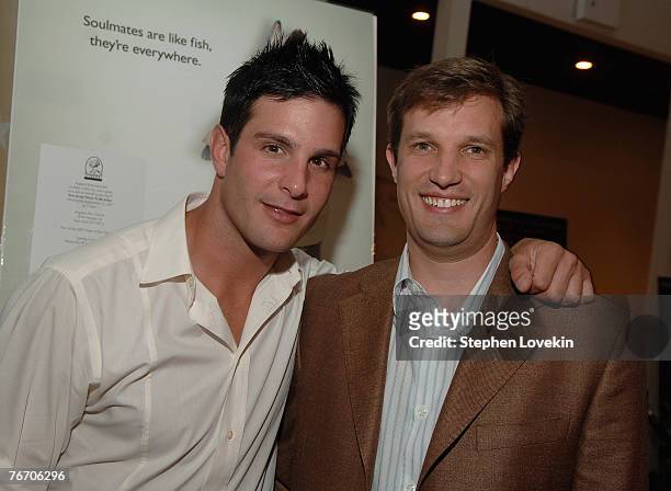 Actor Jay Jablonski and Director and Writer Jason Todd Ipson at the premiere of 'Everybody Wants to be Italian" at Angelika Cinema in New York City...