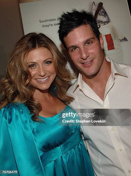 Actress Cerina Vincent and actor Jay Jablonski at the premiere of 'Everybody Wants to be Italian" at Angelika Cinema in New York City on September...