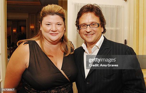 Judith Connolly and Michael Pucci of Rebecca Jewelry attend the Los Angeles Confidential cocktail party before the annual pre-Emmy party with Ellen...