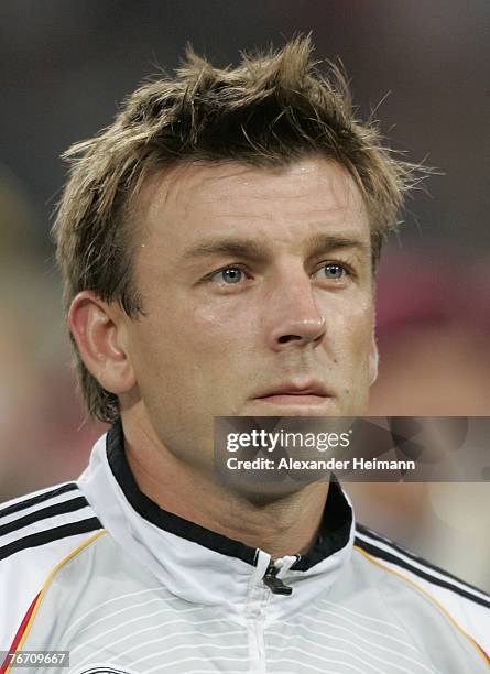 Bernd Schneider of Germany looks on during the international friendly match between Germany and Romania at the Rheinenergie stadium on September 12,...